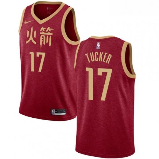 Womens Nike Houston Rockets 17 PJ Tucker Swingman Red NBA Jersey 2018 19 City Edition