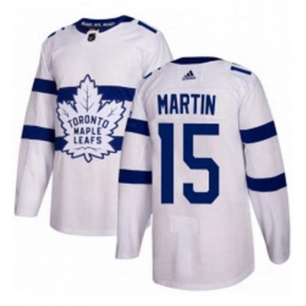 Mens Adidas Toronto Maple Leafs 15 Matt Martin Authentic White 2018 Stadium Series NHL Jersey