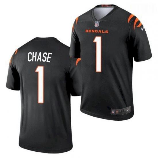 Men Cincinnati Bengals #1 Ja'Marr Chase Black 2021 Legend Football Jersey