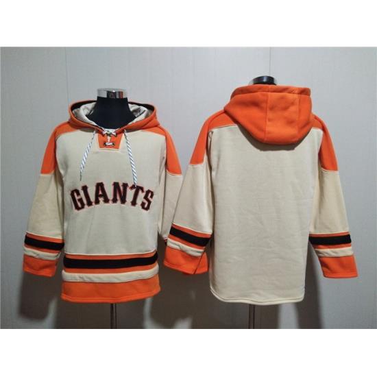Men San Francisco Giants Blank Cream Ageless Must Have Lace Up Pullover Hoodie