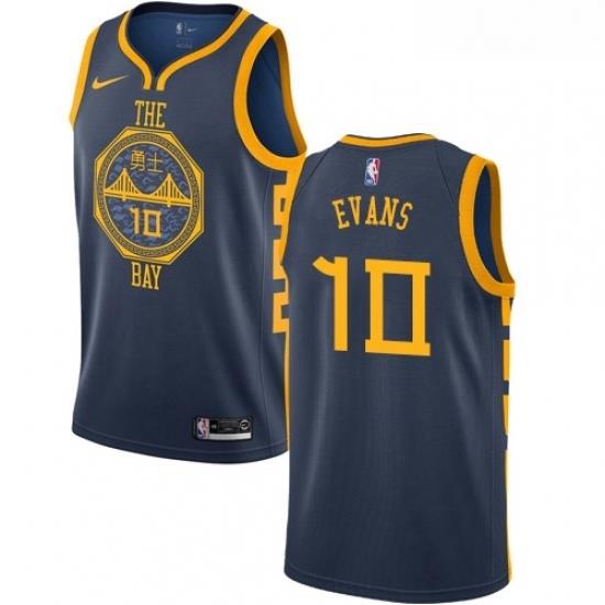 Womens Nike Golden State Warriors 10 Jacob Evans Swingman Navy Blue NBA Jersey City Edition