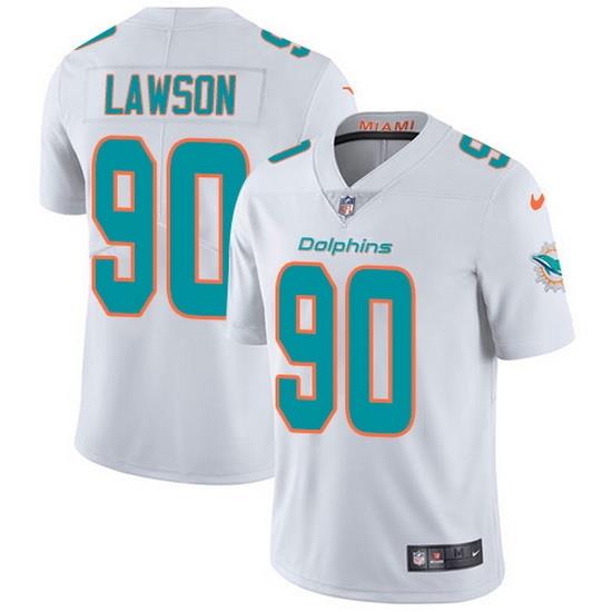 Nike Dolphins 90 Shaq Lawson White Men Stitched NFL Vapor Untouchable Limited Jersey