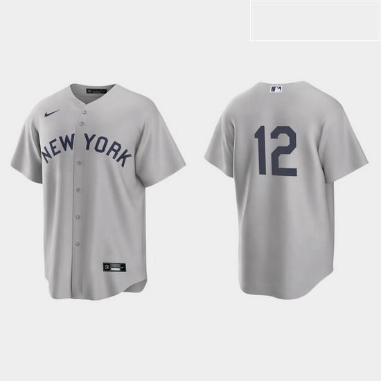 Men NeW York Yankees 12 Rougned Odor Men Nike Gray 2021 Field of Dreams Game MLB Jersey