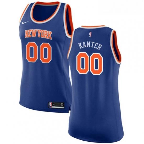 Womens Nike New York Knicks 00 Enes Kanter Swingman Royal Blue NBA Jersey Icon Edition
