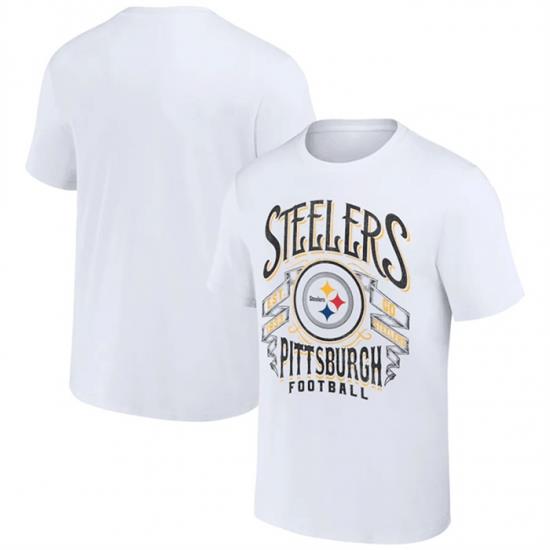 Men Pittsburgh Steelers White X Darius Rucker Collection Vintage Football T Shirt