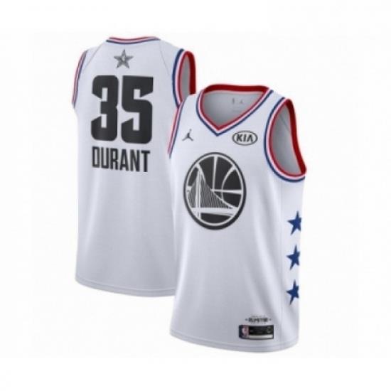 Mens Jordan Golden State Warriors 35 Kevin Durant Swingman White 2019 All Star Game Basketball Jersey
