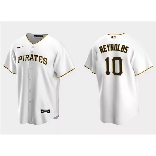 Men Pittsburgh Pirates 10 Bryan Reynolds White Cool Base Stitched Baseball Jersey
