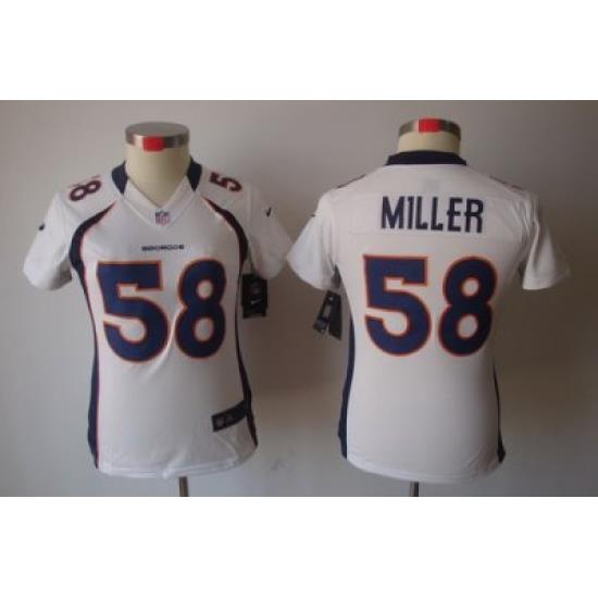 Women Nike Denver Broncos 58 Miller White[Women's NIKE LIMITED Jersey]