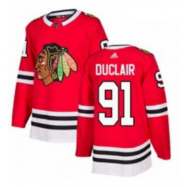 Youth Adidas Chicago Blackhawks 91 Anthony Duclair Authentic Red Home NHL Jersey