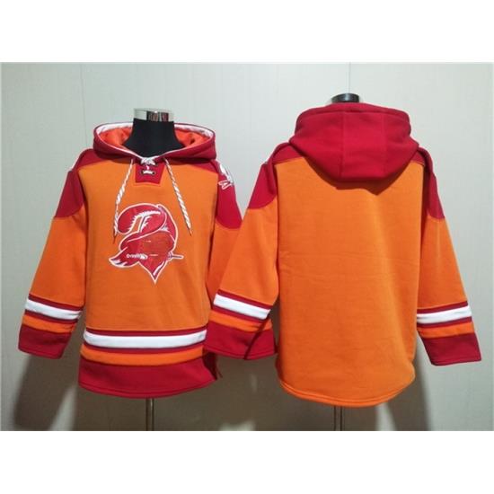 Men Tampa Bay Buccaneers Blank Orange Red Ageless Must Have Lace Up Pullover Hoodie