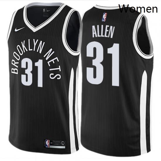 Womens Nike Brooklyn Nets 31 Jarrett Allen Swingman Black NBA Jersey City Edition