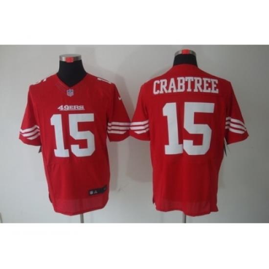 Nike San Francisco 49ers 15 Michael Crabtree Red Elite NFL Jersey