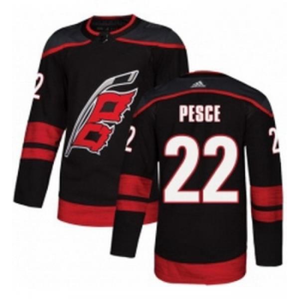 Youth Adidas Carolina Hurricanes 22 Brett Pesce Premier Black Alternate NHL Jersey