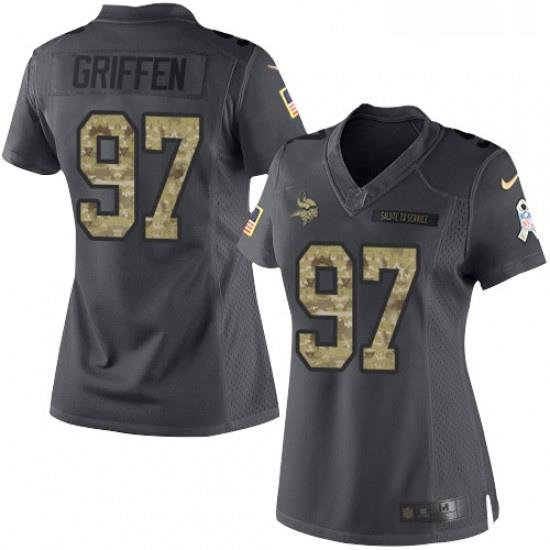 Womens Nike Minnesota Vikings 97 Everson Griffen Limited Black 2016 Salute to Service NFL Jersey