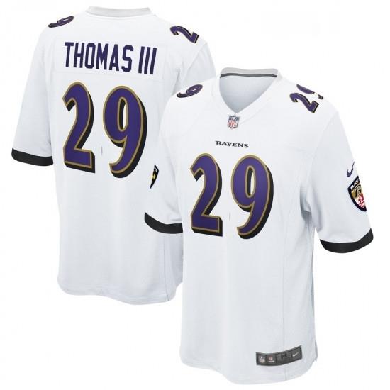 Mens Baltimore Ravens 29 Earl Thomas Nike White Game Jersey
