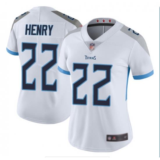 Women Nike Titans 22 Derrick Henry White Women New Vapor Untouchable Player Limited Jersey