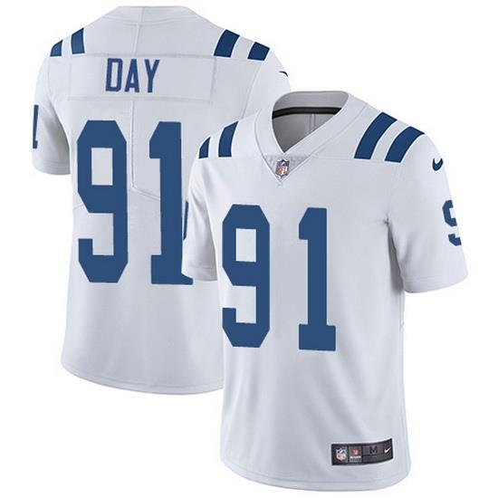 Nike Colts 91 Sheldon Day White Men Stitched NFL Vapor Untouchable Limited Jersey