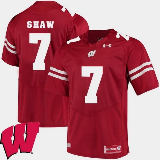 Men Wisconsin Badgers Bradrick Shaw Red Alumni Football Game Ncaa 2018 Jersey