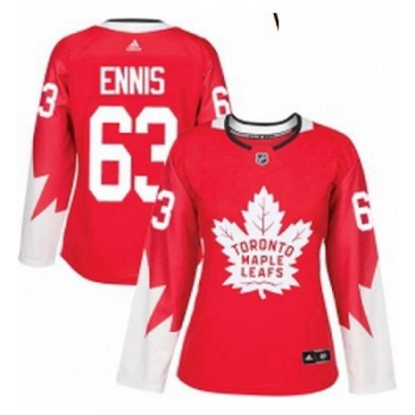Womens Adidas Toronto Maple Leafs 63 Tyler Ennis Authentic Red Alternate NHL Jersey