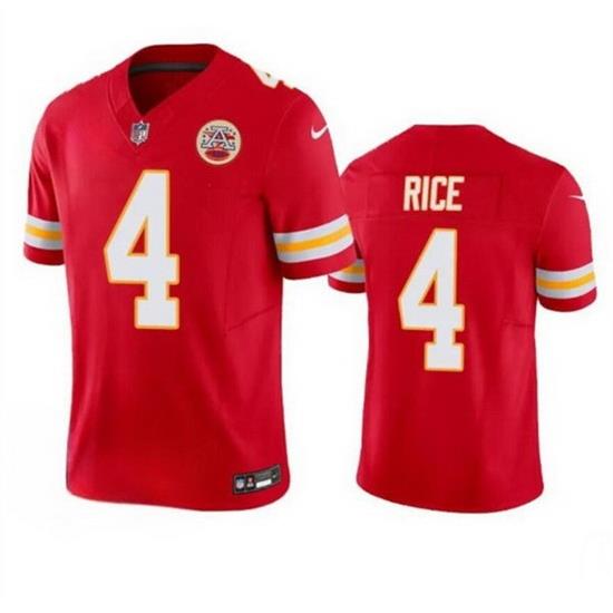 Men Kansas City Chiefs 4 Rashee Rice Red 2024 F U S E  Vapor Untouchable Limited Football Stitched Jersey