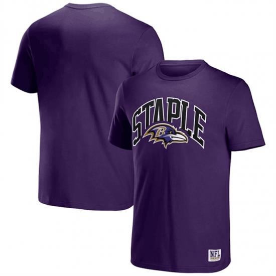 Men Baltimore Ravens X Staple Purple Logo Lockup T Shirt