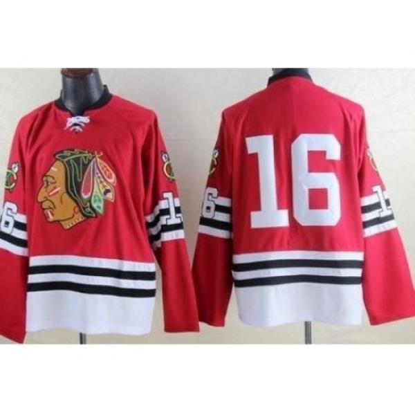 Chicago Blackhawks #16 Marcus Kruger Red Mitchell And Ness 1960-61 Throwback Stitched NHL jersey