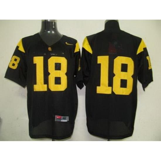 Trojans #18 Black Embroidered NCAA Jersey