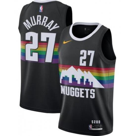 Men Nuggets 27 Jamal Murray Black City Edition Jersey