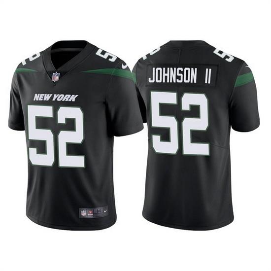 Men New York Jets 52 Jermaine Johnson II 2022 Black Vapor Untouchable Limited Stitched jersey