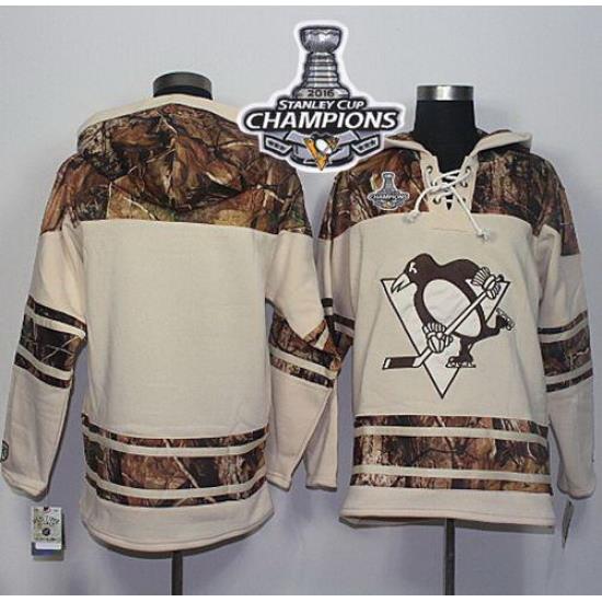 Men Pittsburgh Penguins Blank Cream Camo 2016 Stanley Cup Final Patch Stitched NHL Jersey