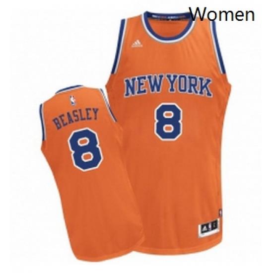 Womens Adidas New York Knicks 8 Michael Beasley Swingman Orange Alternate NBA Jersey