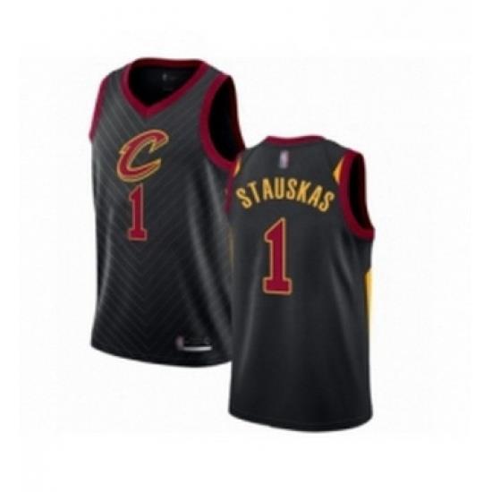 Youth Cleveland Cavaliers 1 Nik Stauskas Swingman Black Basketball Jersey Statement Edition