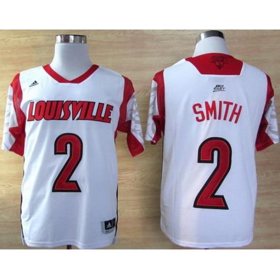 Louisville Cardinals 2 Russ Smith White College NCAA Jerseys