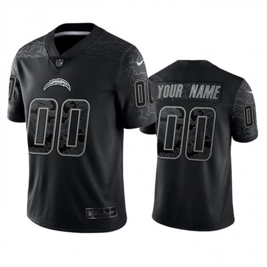 Men Women Youth Los Angeles Chargers Active Player Custom Black Reflective Limited Stitched Football Jersey