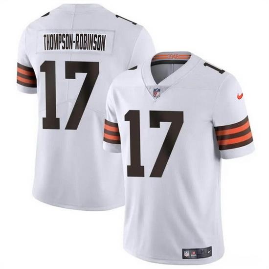 Men Cleveland Browns 17 Dorian Thompson Robinson White Vapor Untouchable Limited Stitched Jersey