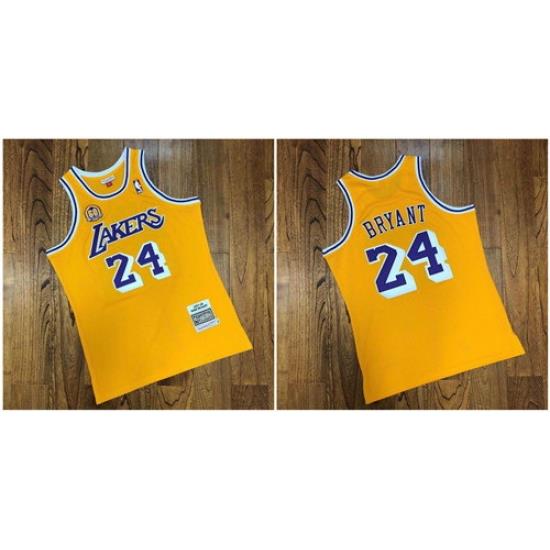 Lakers 24 Kobe Bryant Yellow 60th Anniversary 2007 08 Hardwood Classics Jersey