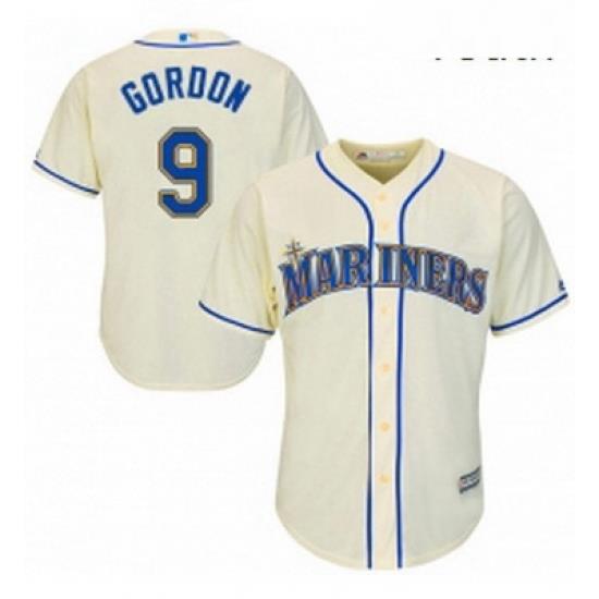Youth Majestic Seattle Mariners 9 Dee Gordon Replica Cream Alternate Cool Base MLB Jersey