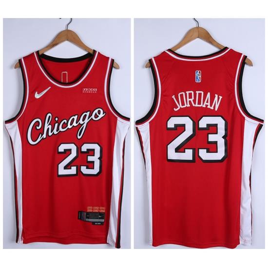Men Chicago Bulls 23 Michael Jordan 75th Anniversary Red Edition Swingman Stitched Basketball Jersey