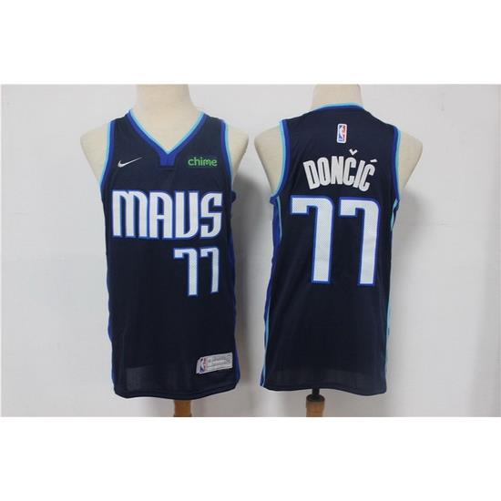 Men Dallas Mavericks Luka Doncic 77 Navy Blue 2021 City Edition Nike Swingman Jersey