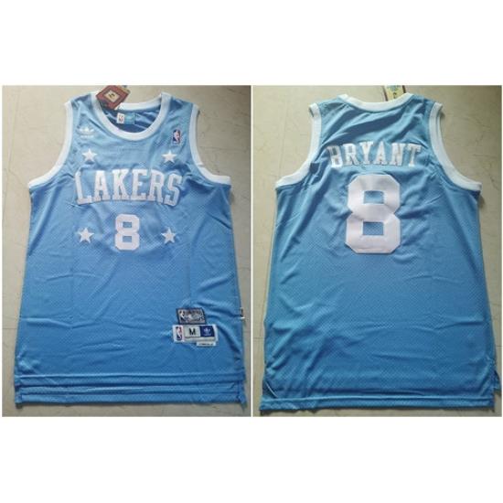 Lakers 8 Kobe Bryant Light Blue Hardwood Classics Jersey