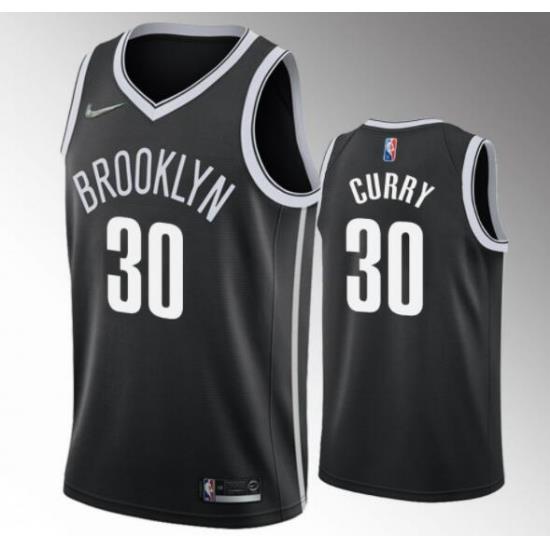 Youth Nike Brooklyn Nets Seth Curry #30 Black Stitched Swingman Jersey
