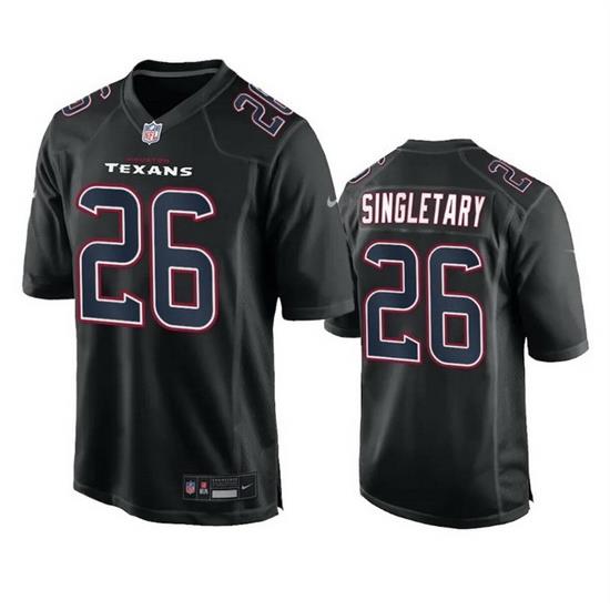 Men Houston Texans 26 Devin Singletary Black Fashion Vapor Untouchable Limited Stitched Football Jersey
