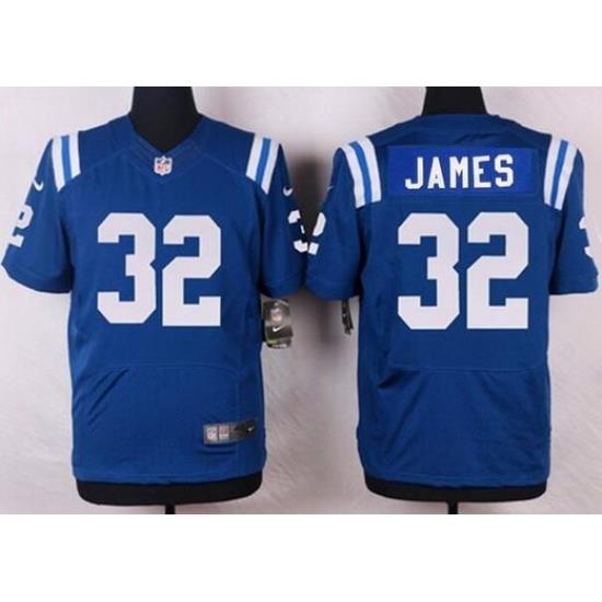 Men Indianapolis Colts #32 Edgerrin James Blue Retired Player NFL Nike Elite Jersey