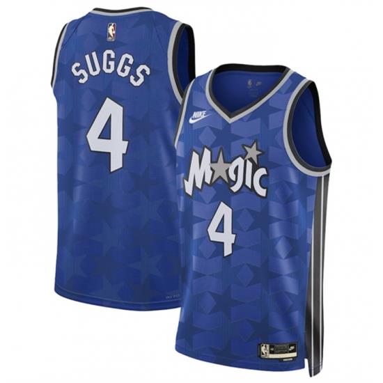 Men Orlando Magic 4 Jalen Suggs Blue 2023 24 Classic Edition Stitched Basketball Jersey