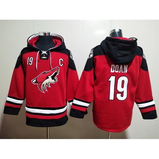 Men's Arizona Coyotes #19 Shane Doan Red Ageless Must-Have Lace-Up Pullover Hoodie