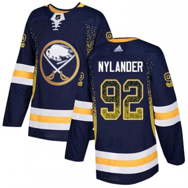 Mens Adidas Buffalo Sabres 92 Alexander Nylander Authentic Navy Blue Drift Fashion NHL Jersey