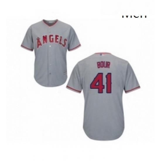 Mens Los Angeles Angels of Anaheim 41 Justin Bour Replica Grey Road Cool Base Baseball Jersey