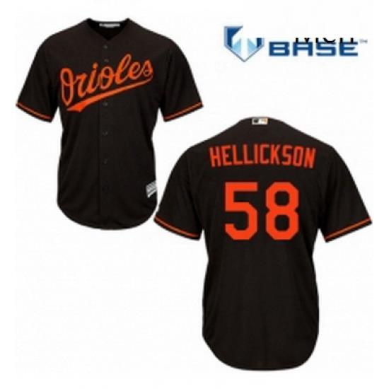 Mens Majestic Baltimore Orioles 58 Jeremy Hellickson Replica Black Alternate Cool Base MLB Jersey