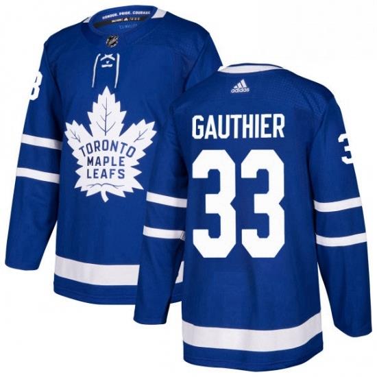 Mens Adidas Toronto Maple Leafs 33 Frederik Gauthier Premier Royal Blue Home NHL Jersey
