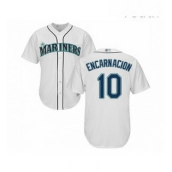 Youth Seattle Mariners 10 Edwin Encarnacion Replica White Home Cool Base Baseball Jersey